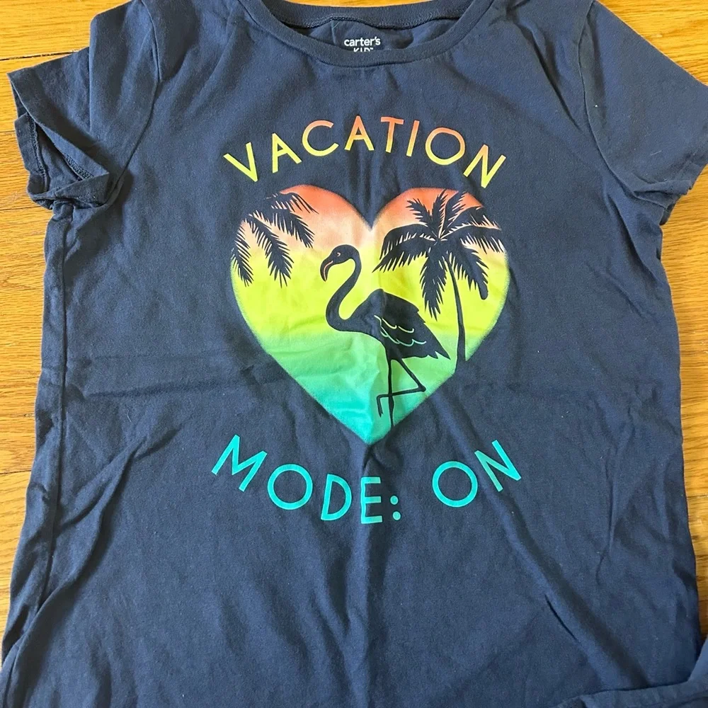 Matching Carters size 8 and a 14.  Vacation shirts for siblings!